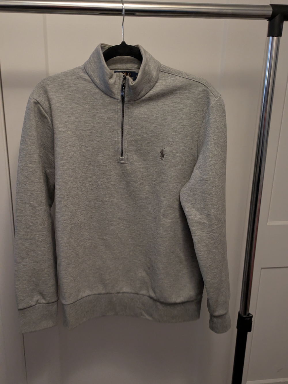 Ralph Lauren Light Gray Quarter-Zip Pullover Sweater